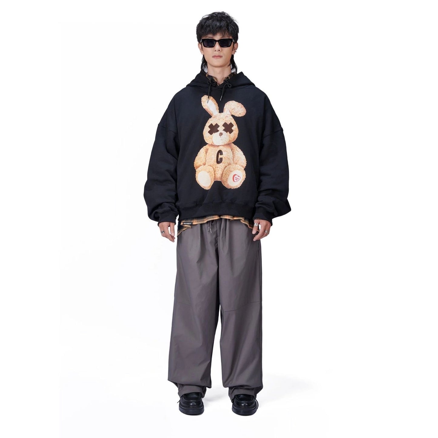 BLACK BAD RABBIT HOODIE