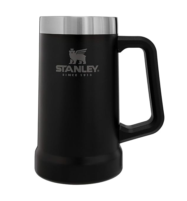 Stanley Stainless Steel Adventure Big Grip Stein 24oz ,Black