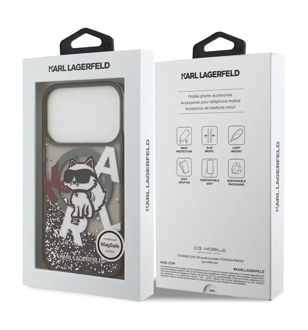 Karl Lagerfeld - Glitter MagSafe - iPhone 17 Pro Max - Liquid Choupette Head