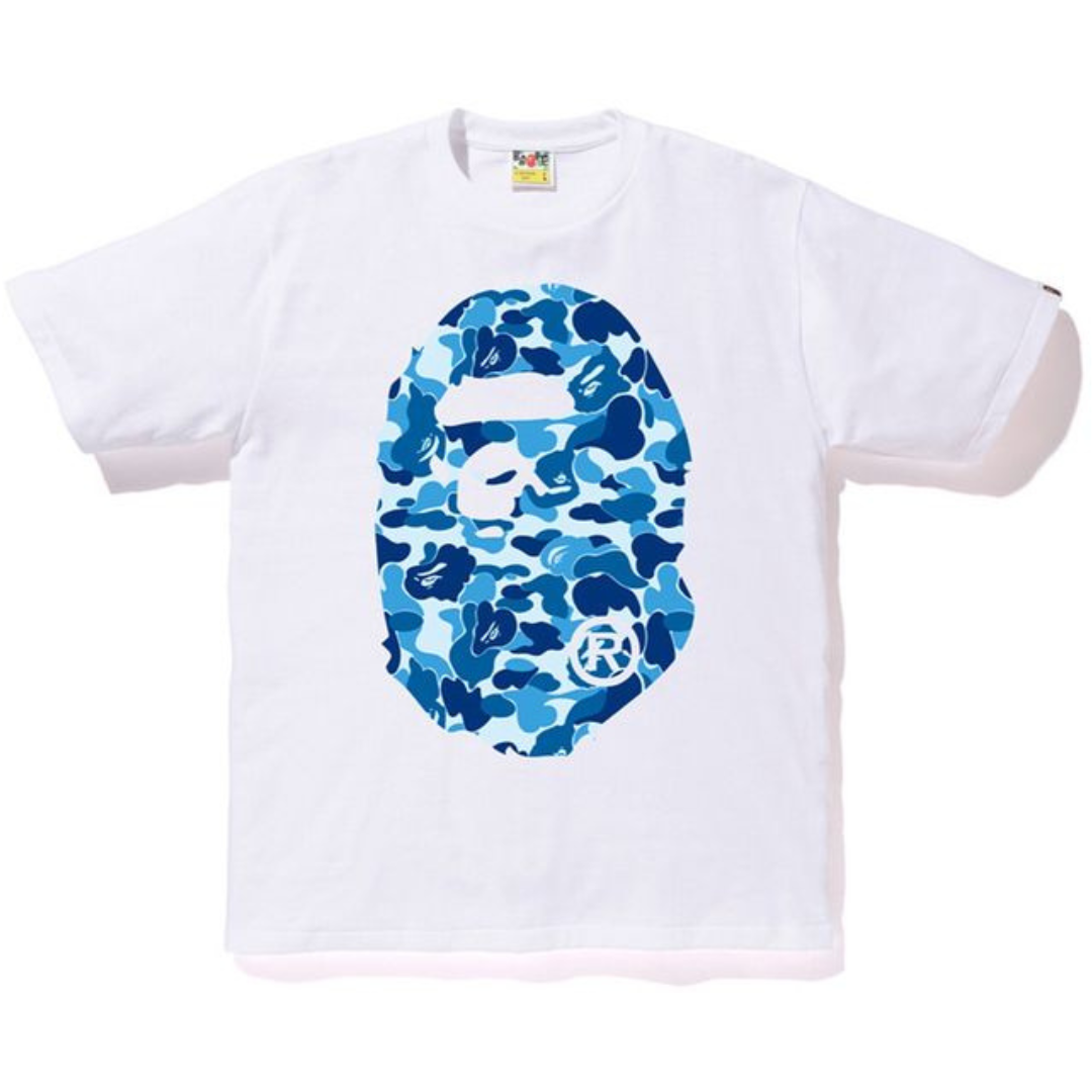 BAPE APE HEAD WHITE/BLUE TEE