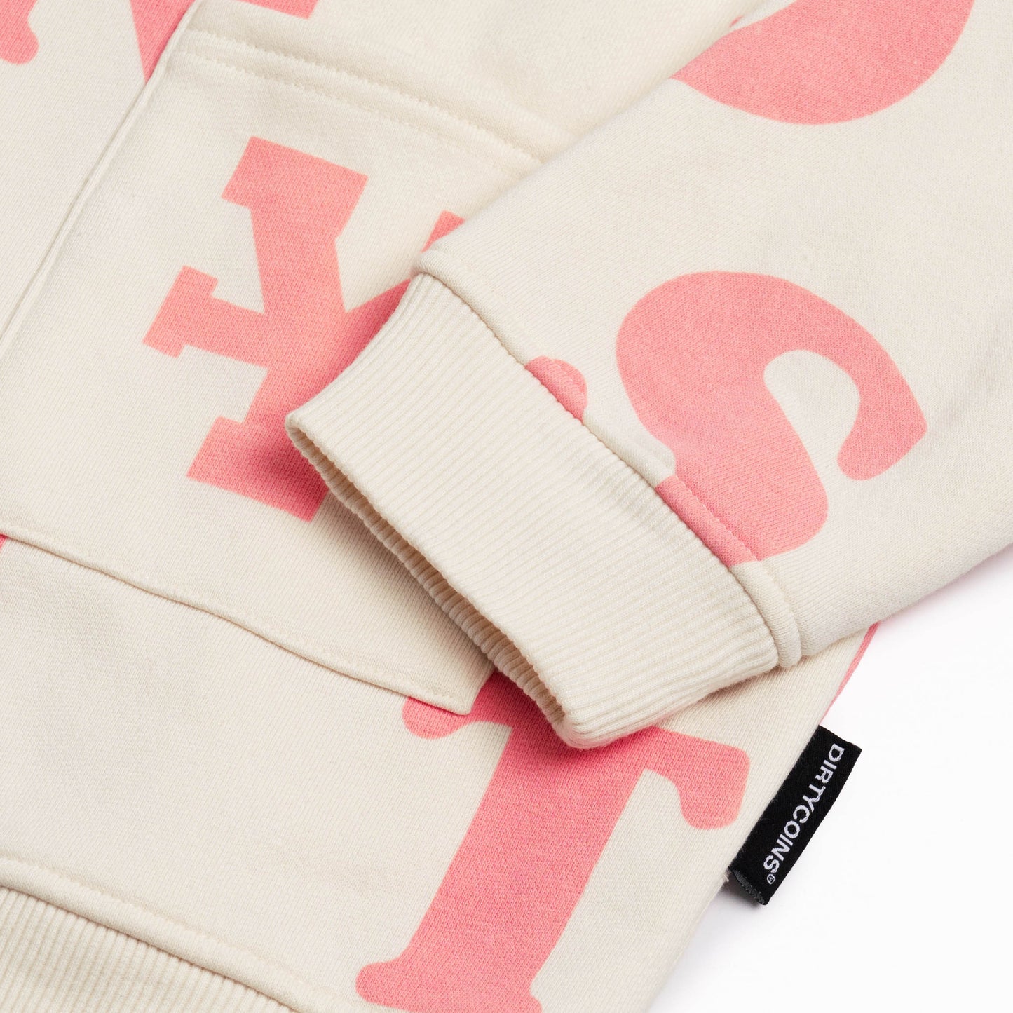 DIRTY COINS PRINT CARDIGAN - IVORY/PINK