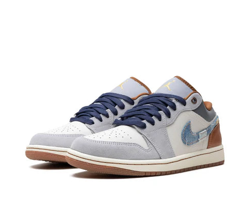 JORDAN 1 LOW SE PHANTOM REPAIRED DENIM SWOOSH