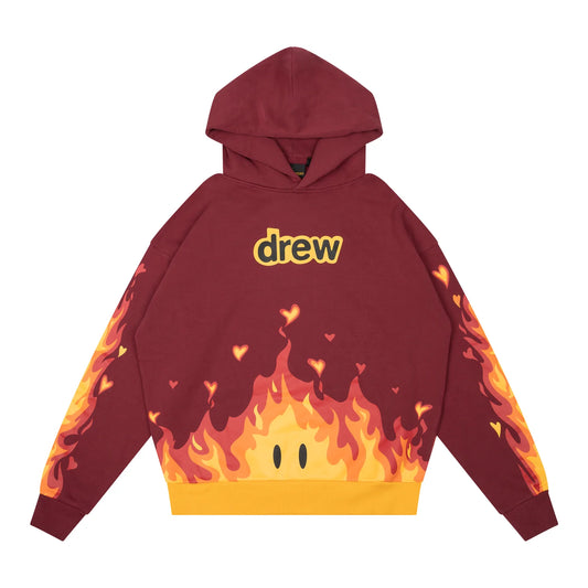 Drew House Fire Hoodie 'Burgundy'