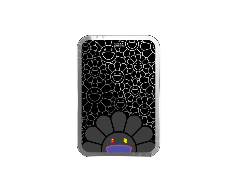 Takashi Murakami x CASETiFY: Flowers Bloom Smile (Black) Snappy Cardholder Stand