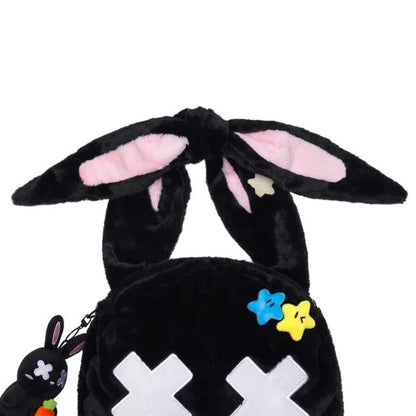 BLACK RABBIT FULL BUNNY FACE SLING BAG