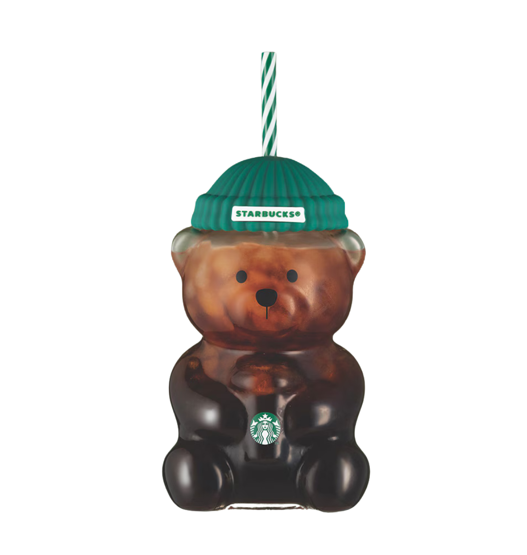 Starbucks Bear Bearista Glass Tumbler Cup
