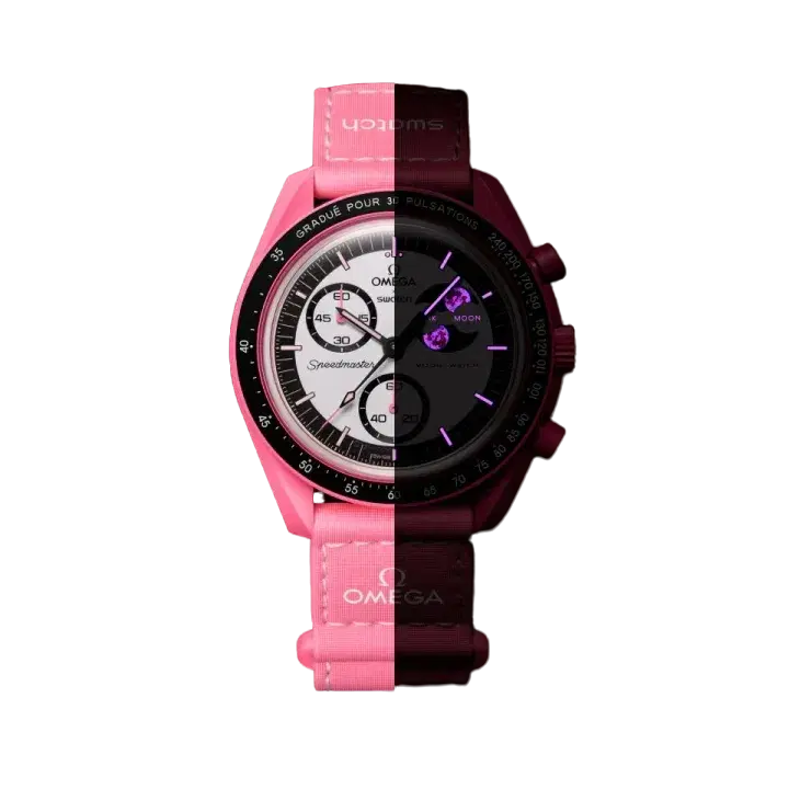 時計 SWATCH OMEGA BIOCERAMIC MOONPHASE PINK MISSION TO THE PINK MOONPHASE - Bioceramic MoonSwatch Collection
